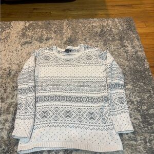 Tommy Hilfiger Cozy Patterned Crewneck Sweater - Gray & White